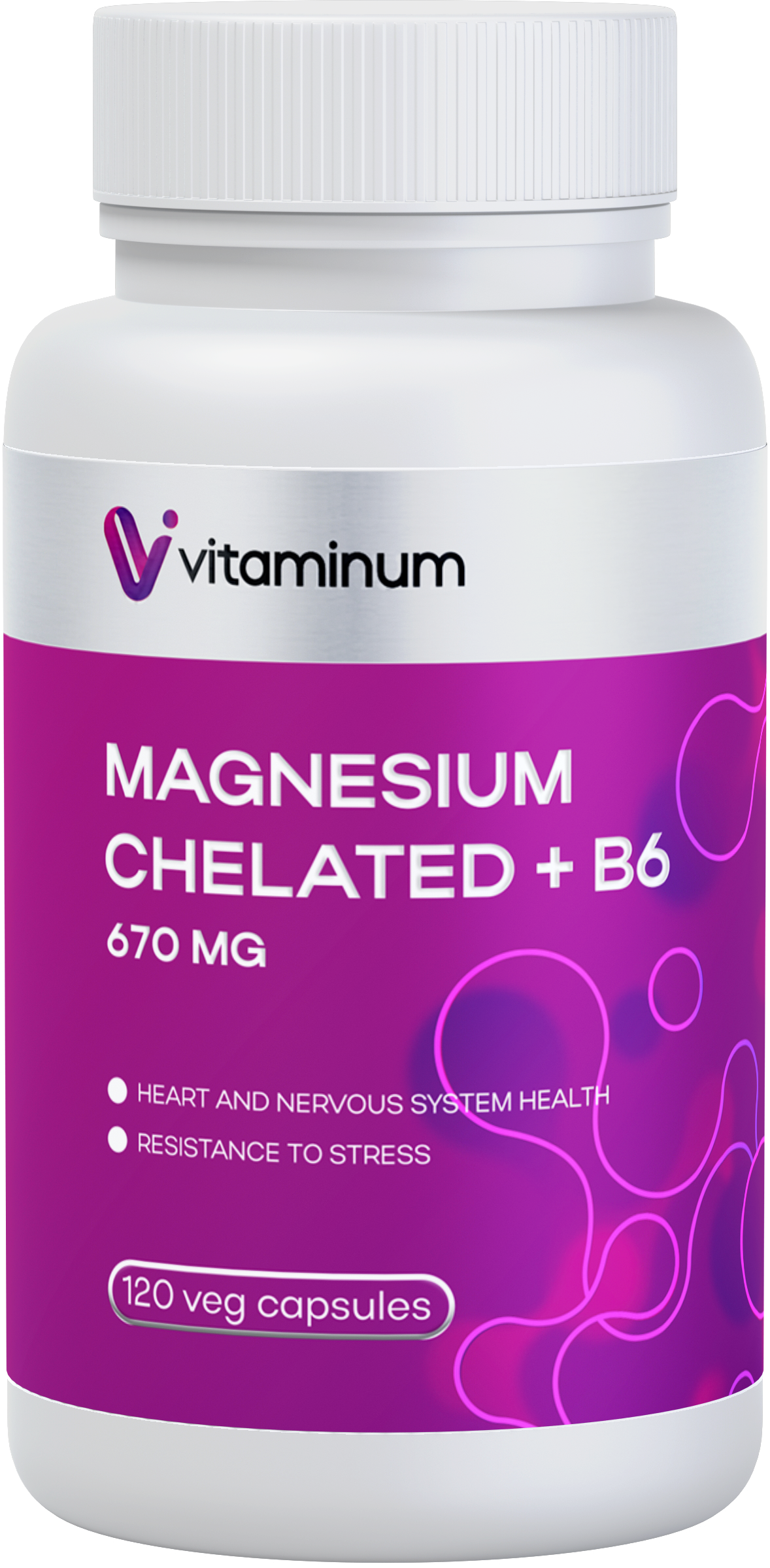  Vitaminum МАГНИЙ ХЕЛАТ + витамин В6 (670 MG) 120 капсул 800 мг  в Анапе